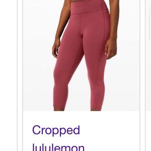Pink lulu crop leggings